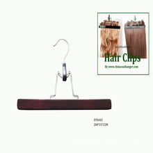 Black Wooden Extension Hair Hangers Wooden Pants Skirt Clamps